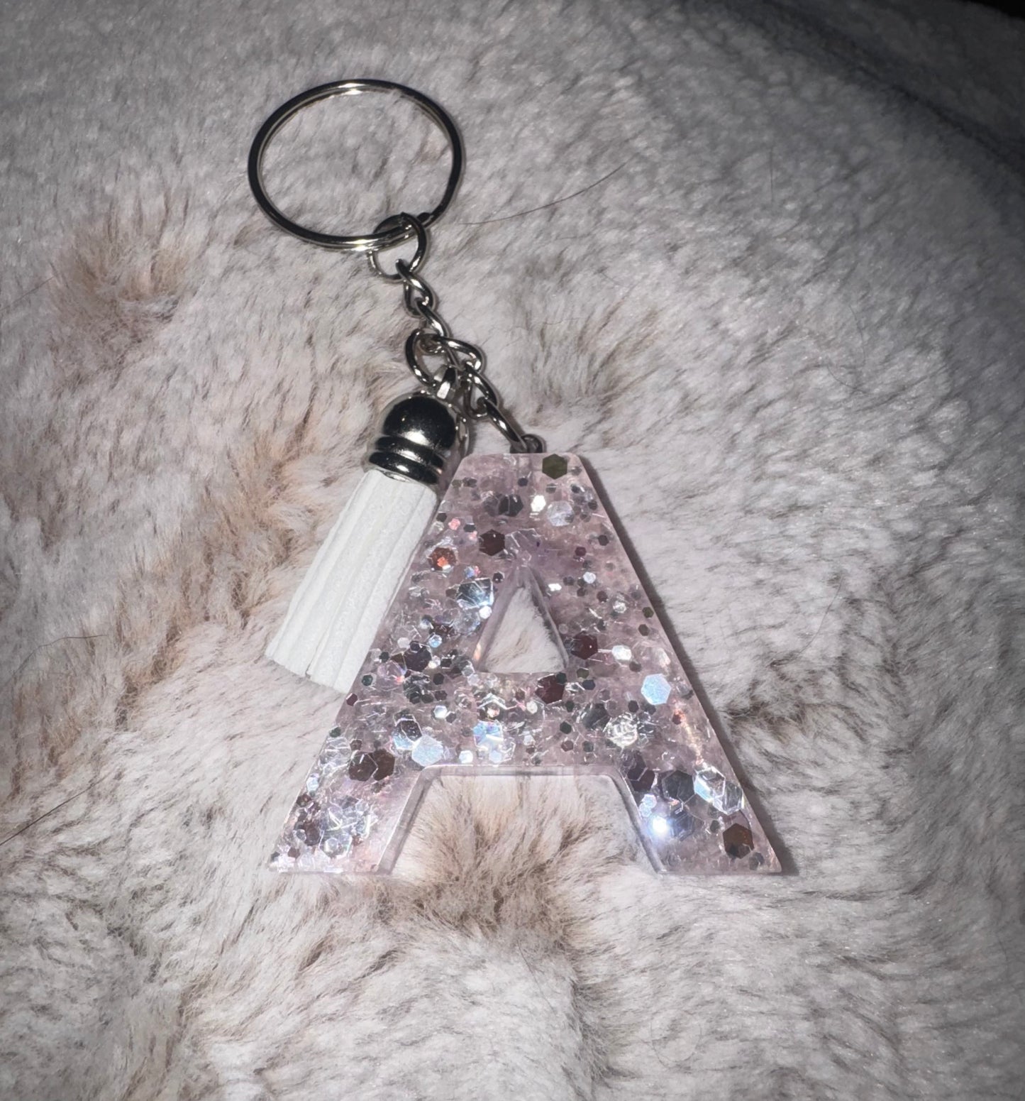 A Pink Glitter Keychain