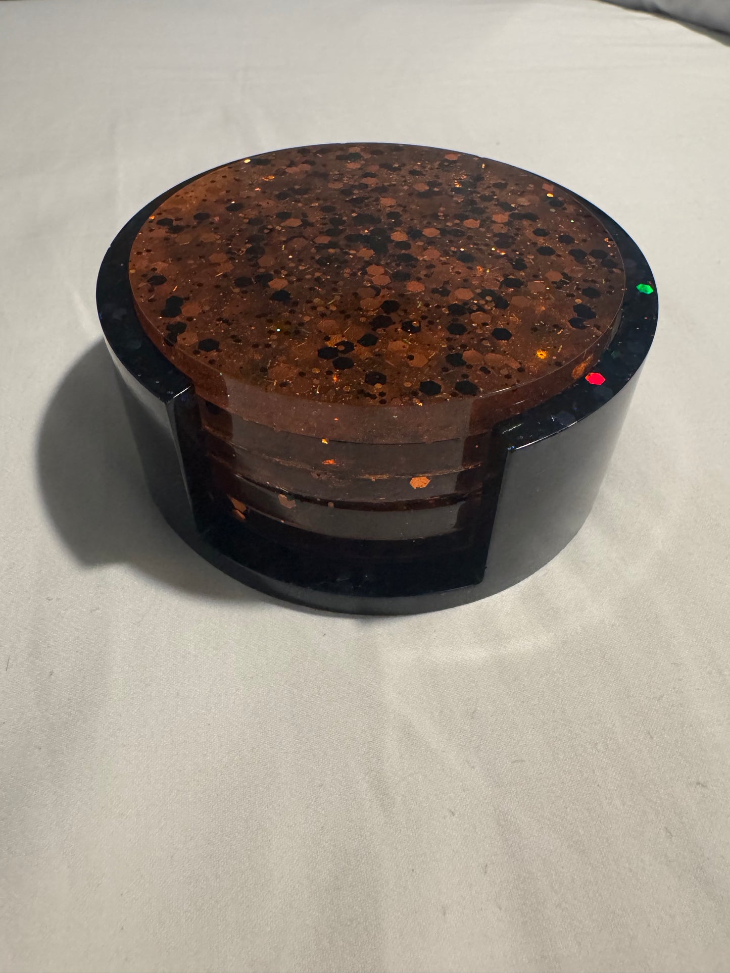 Orange and Black Halloween Coaster Set