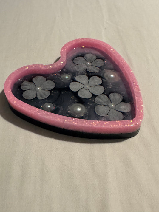 Pink and Black Heart Tray