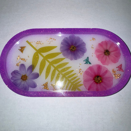 Purple Floral Tray