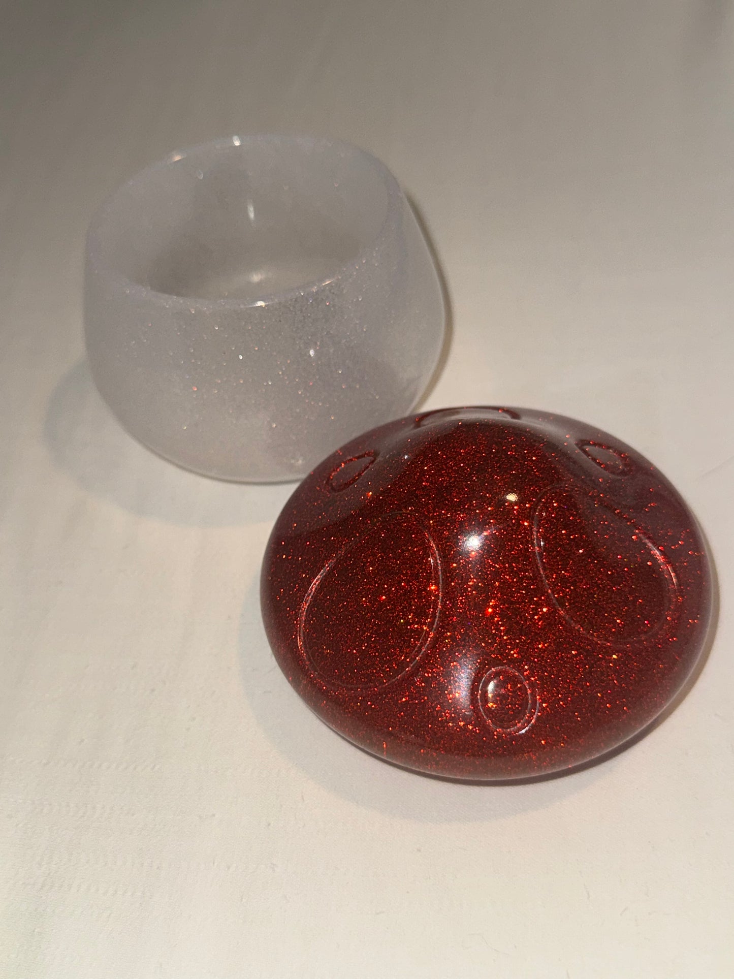 Red and White Mushroom Jar