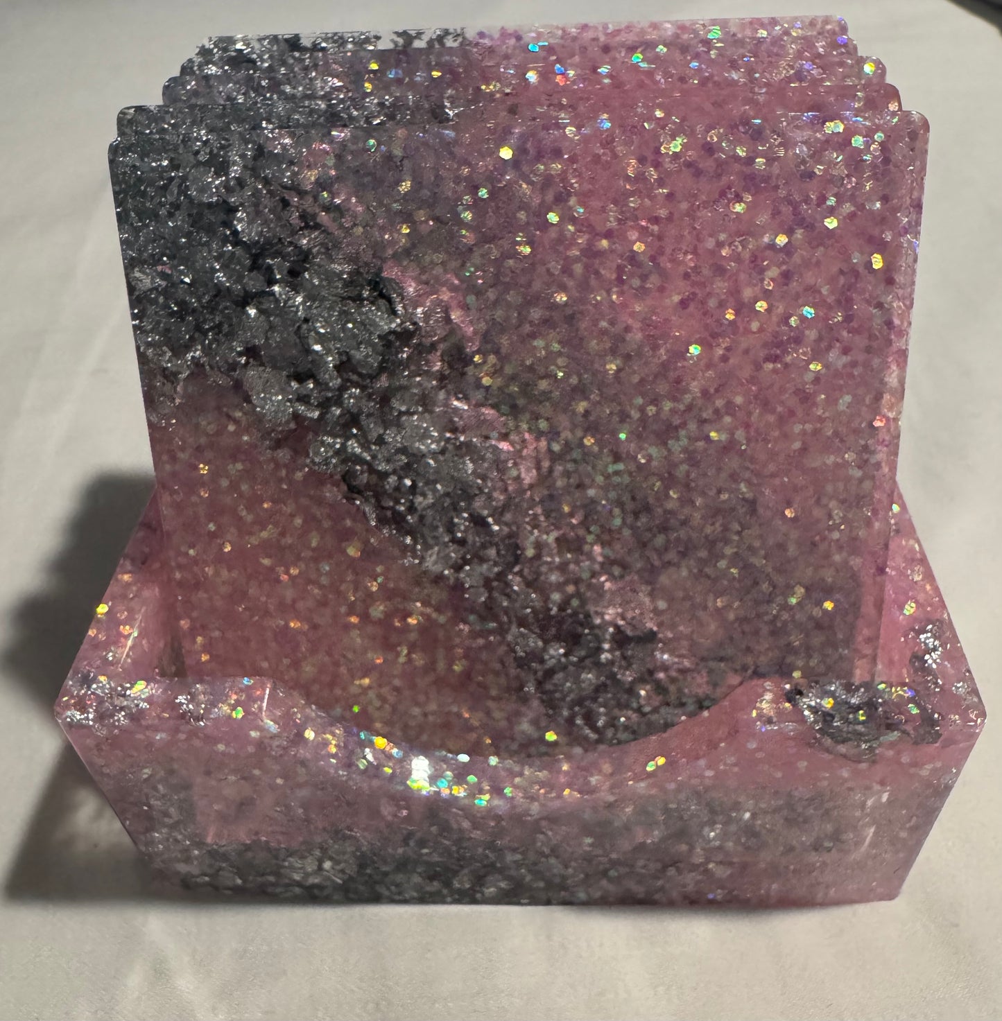 Pink and Silver Coaster Set