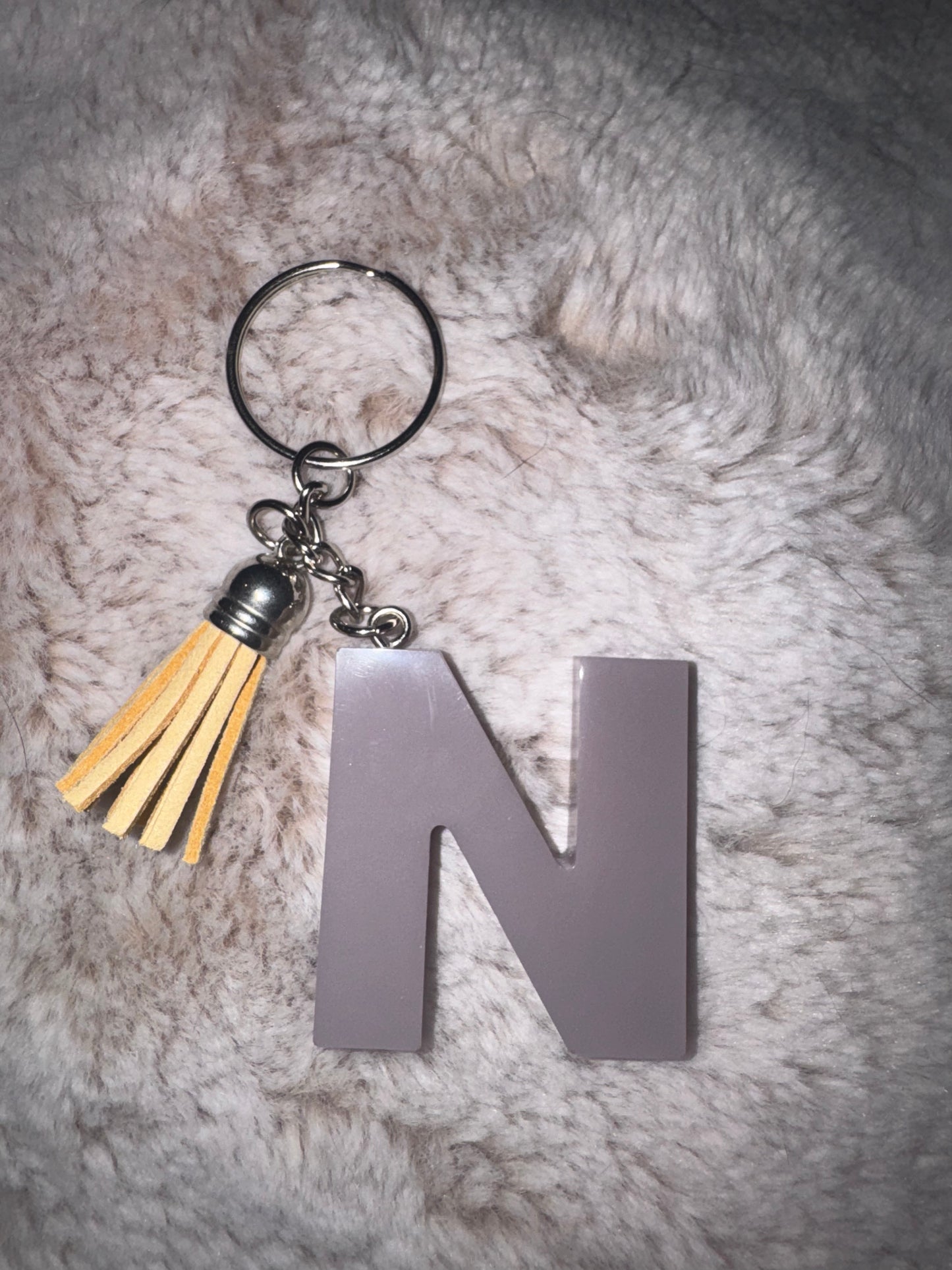 N Gray Keychain