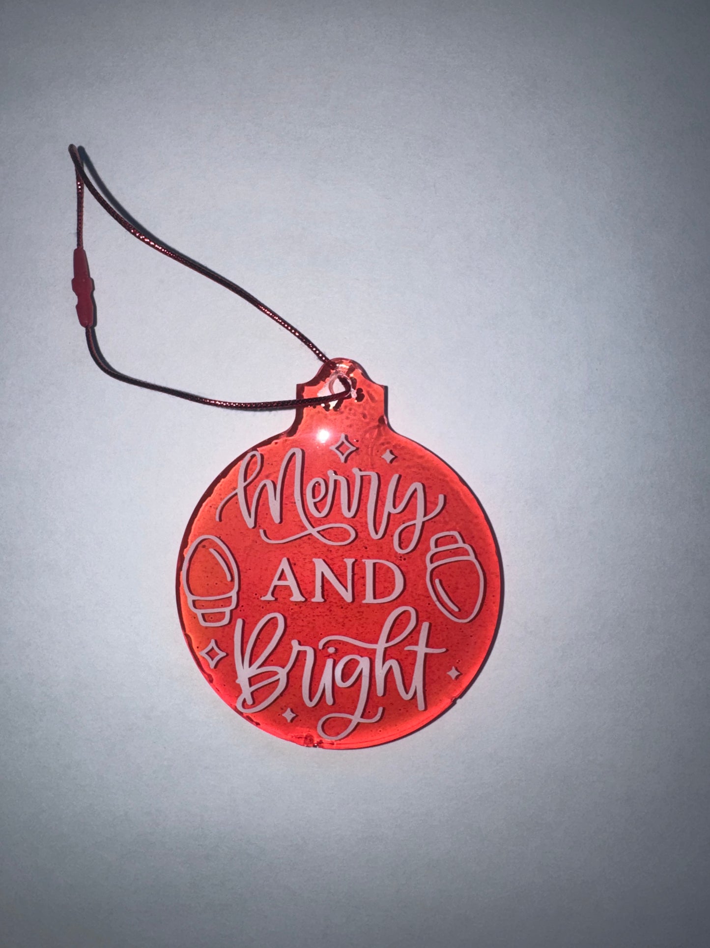 Merry and Bright Red Ornament