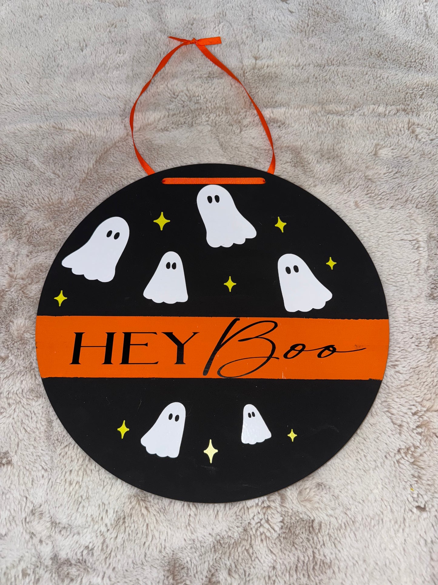 Hey Boo Wooden Signage