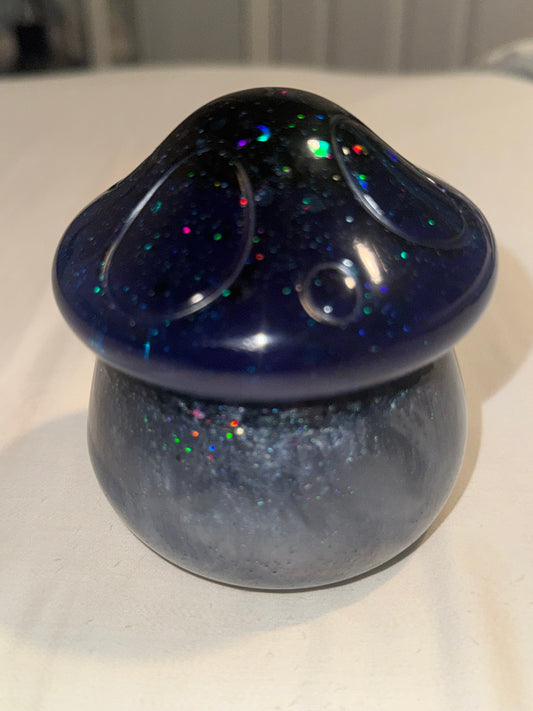 Navy Blue and Gray Mushroom Jar