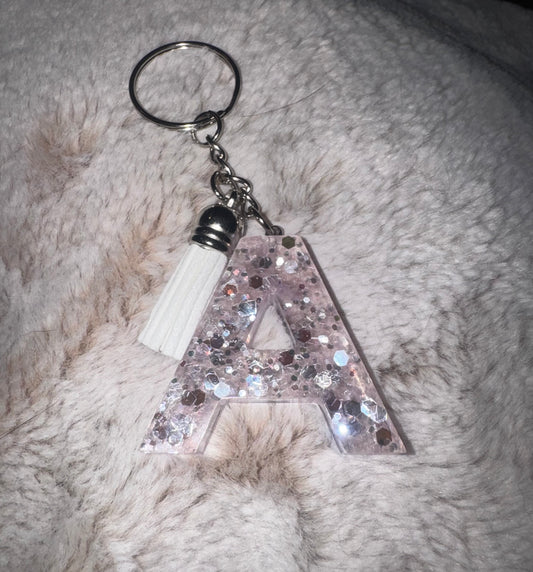 A Pink Glitter Keychain
