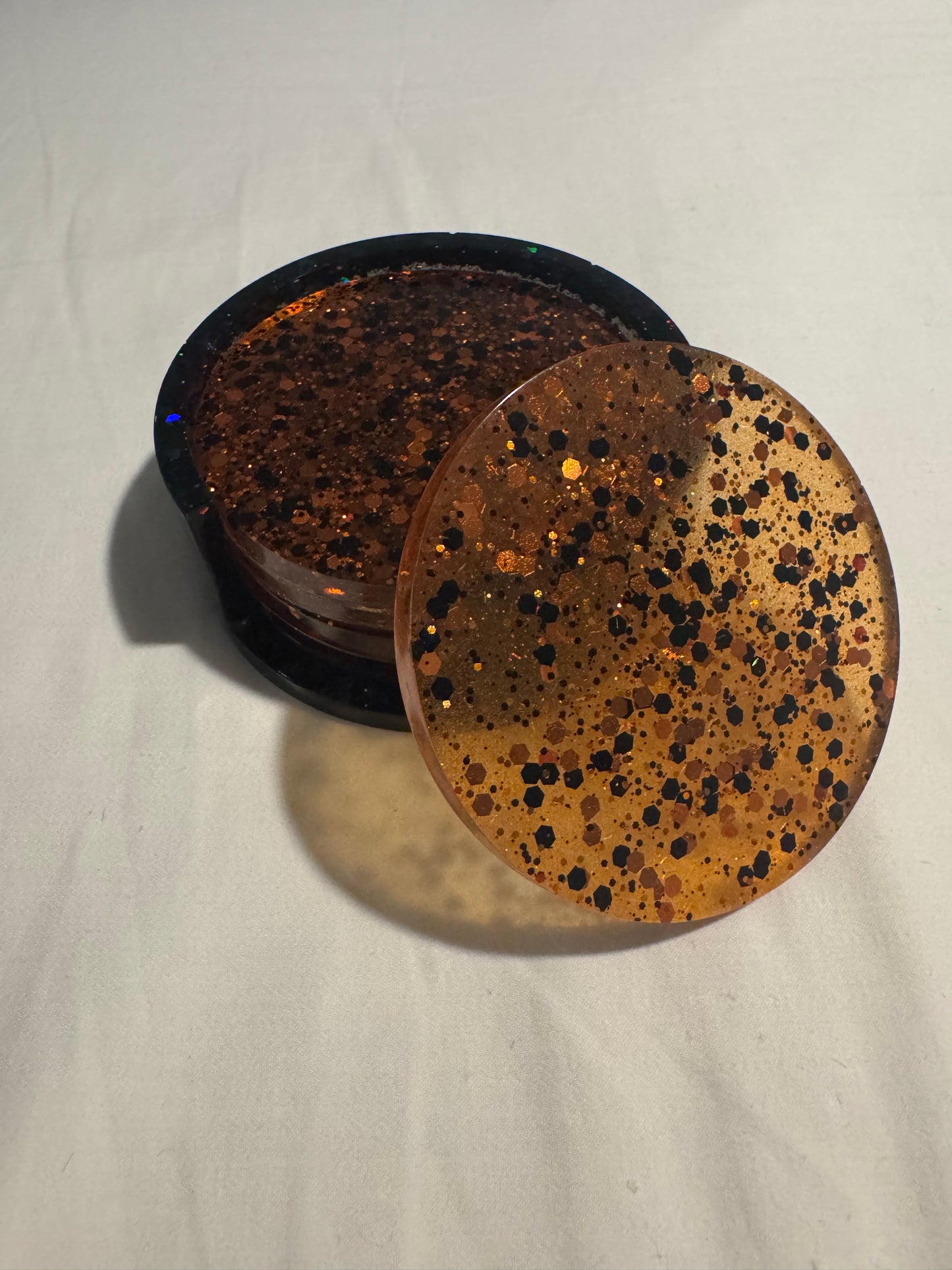 Orange and Black Halloween Coaster Set