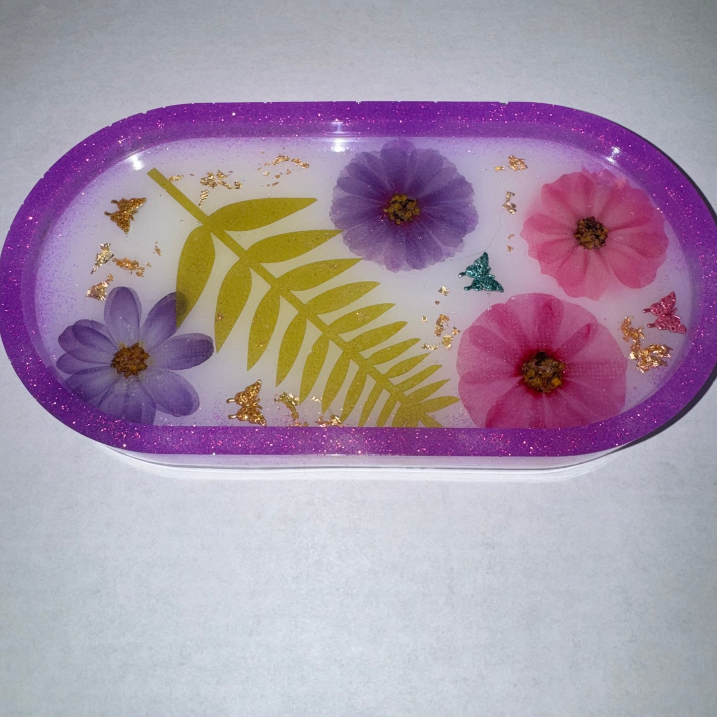 Purple Floral Tray