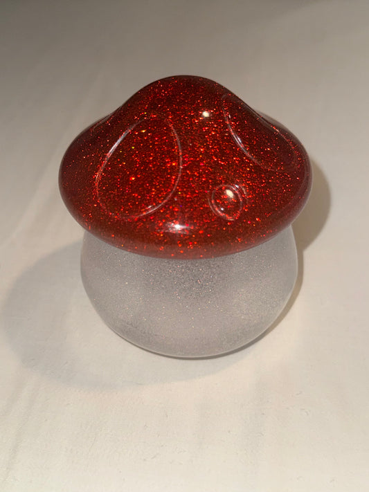 Red and White Mushroom Jar
