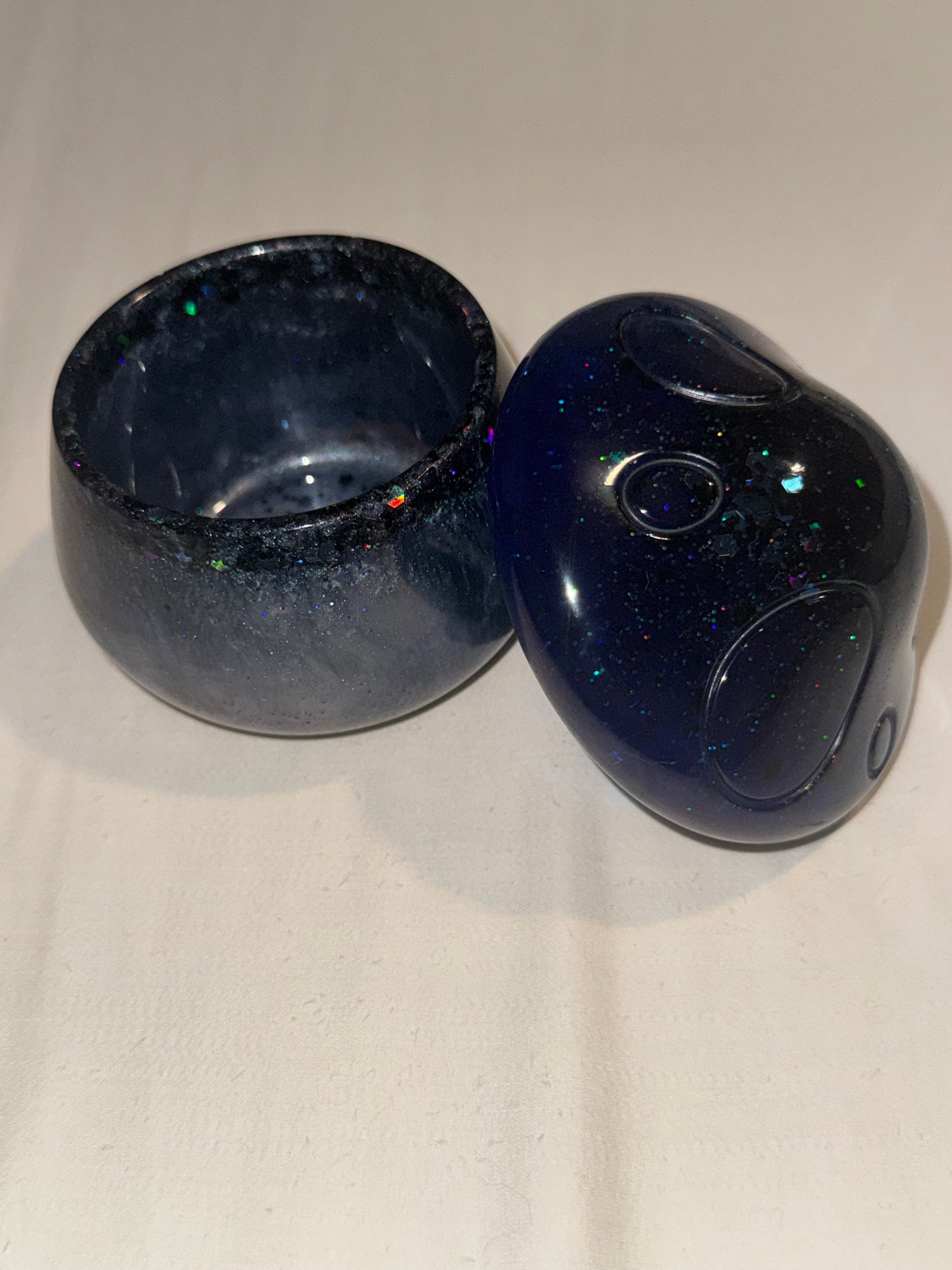 Navy Blue and Gray Mushroom Jar