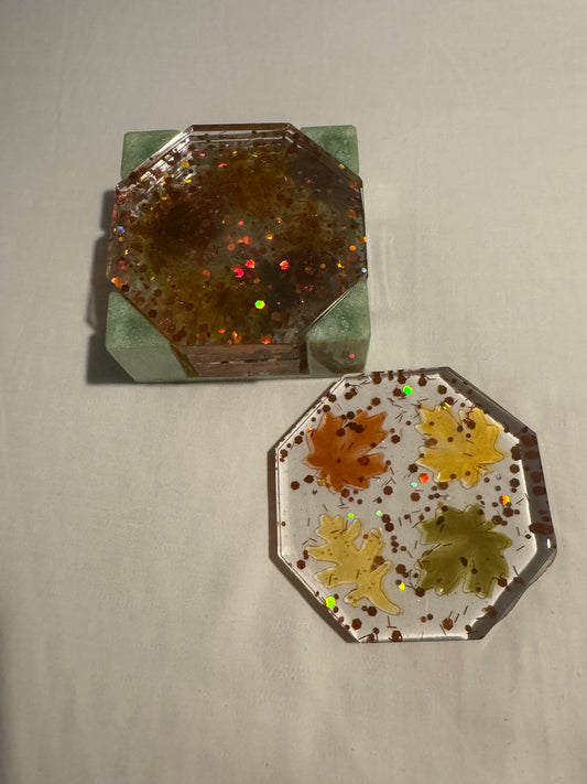 Fall Leaves Coaster Set