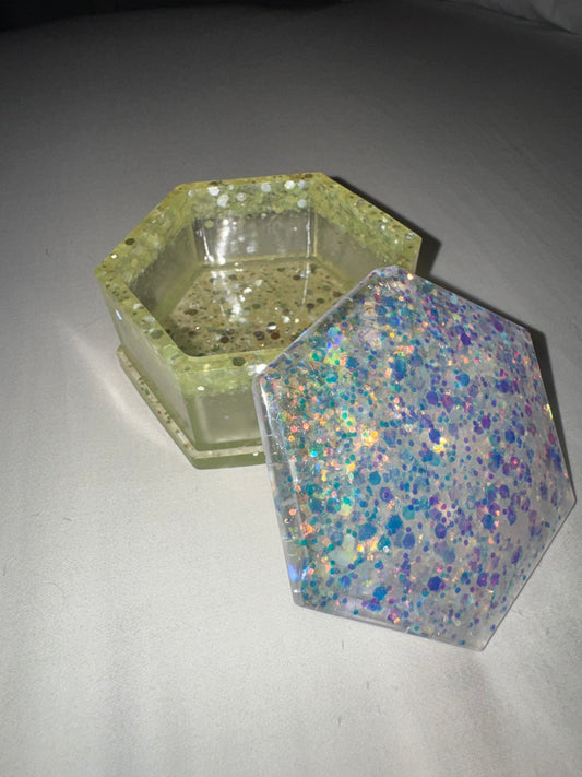 White and Yellow Trinket Box