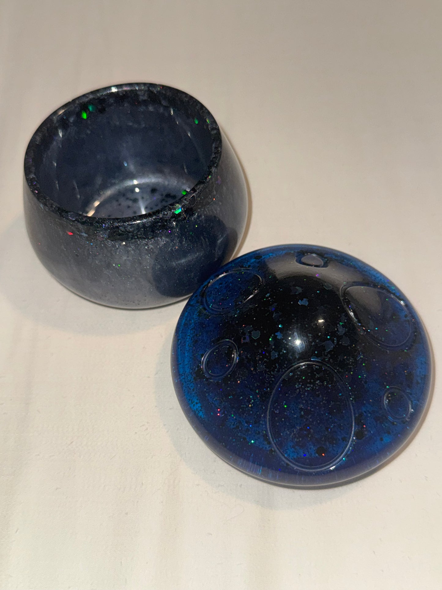 Navy Blue and Gray Mushroom Jar