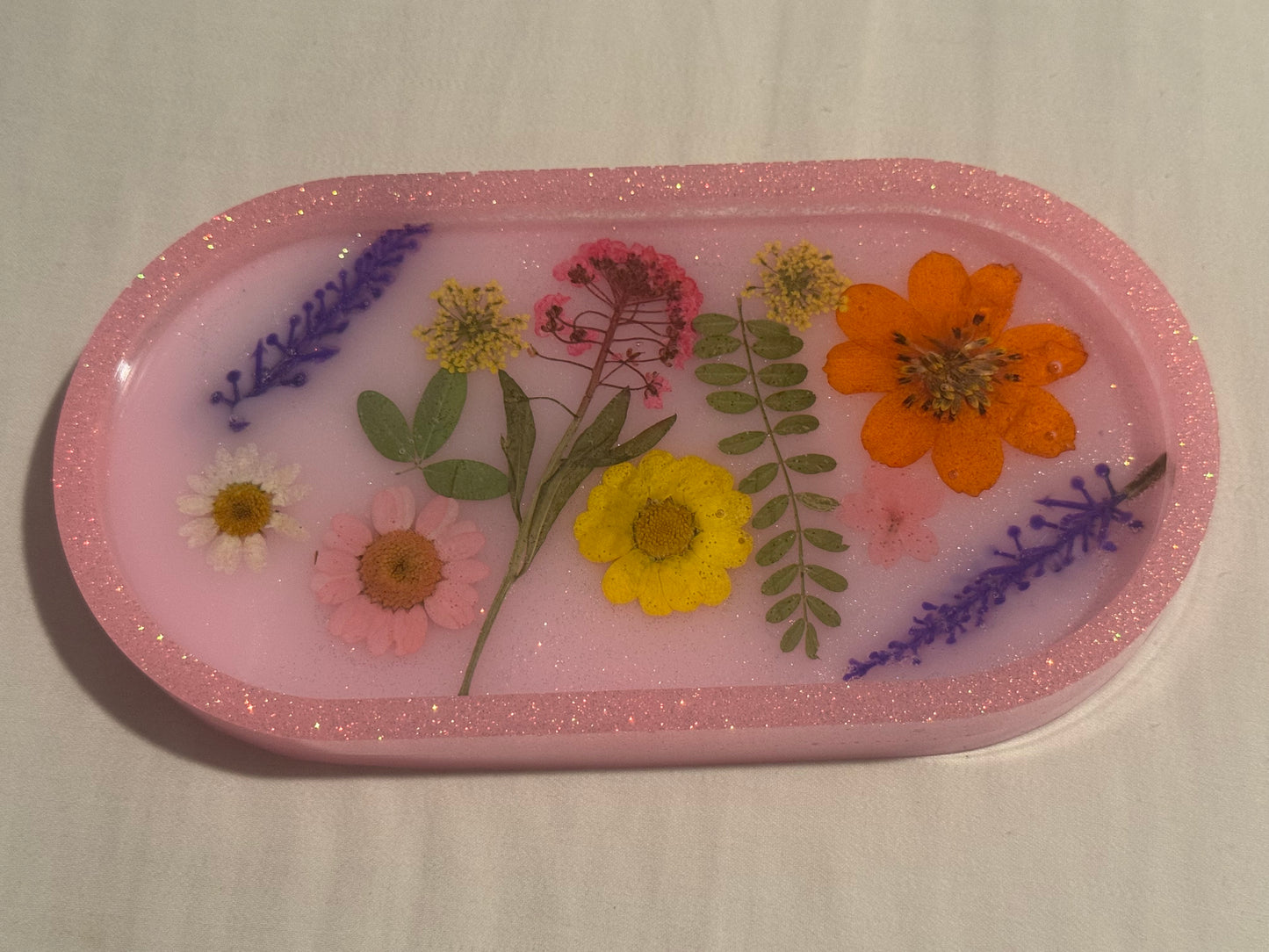 Pink Floral Tray