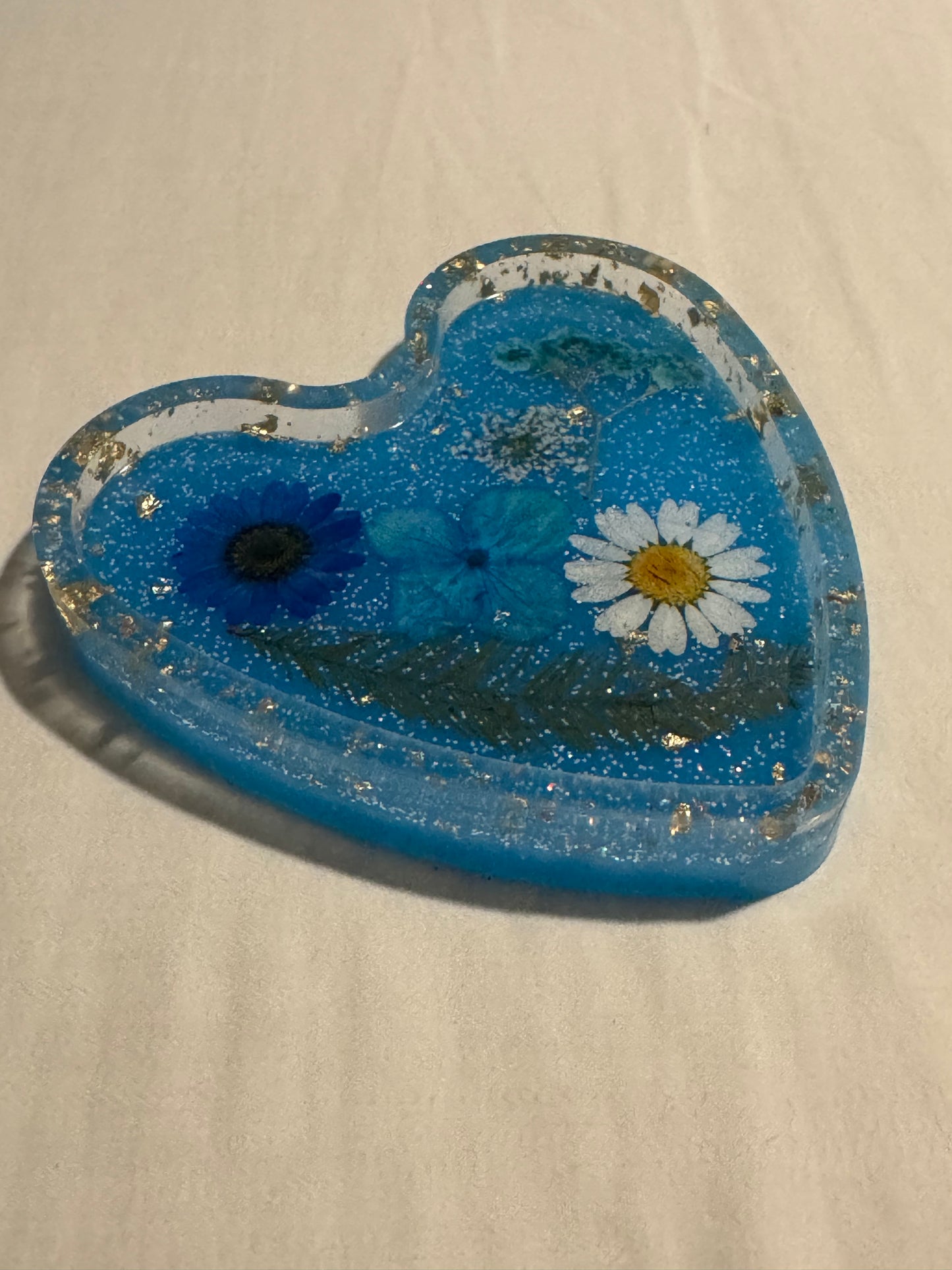 Blue Floral Heart Tray