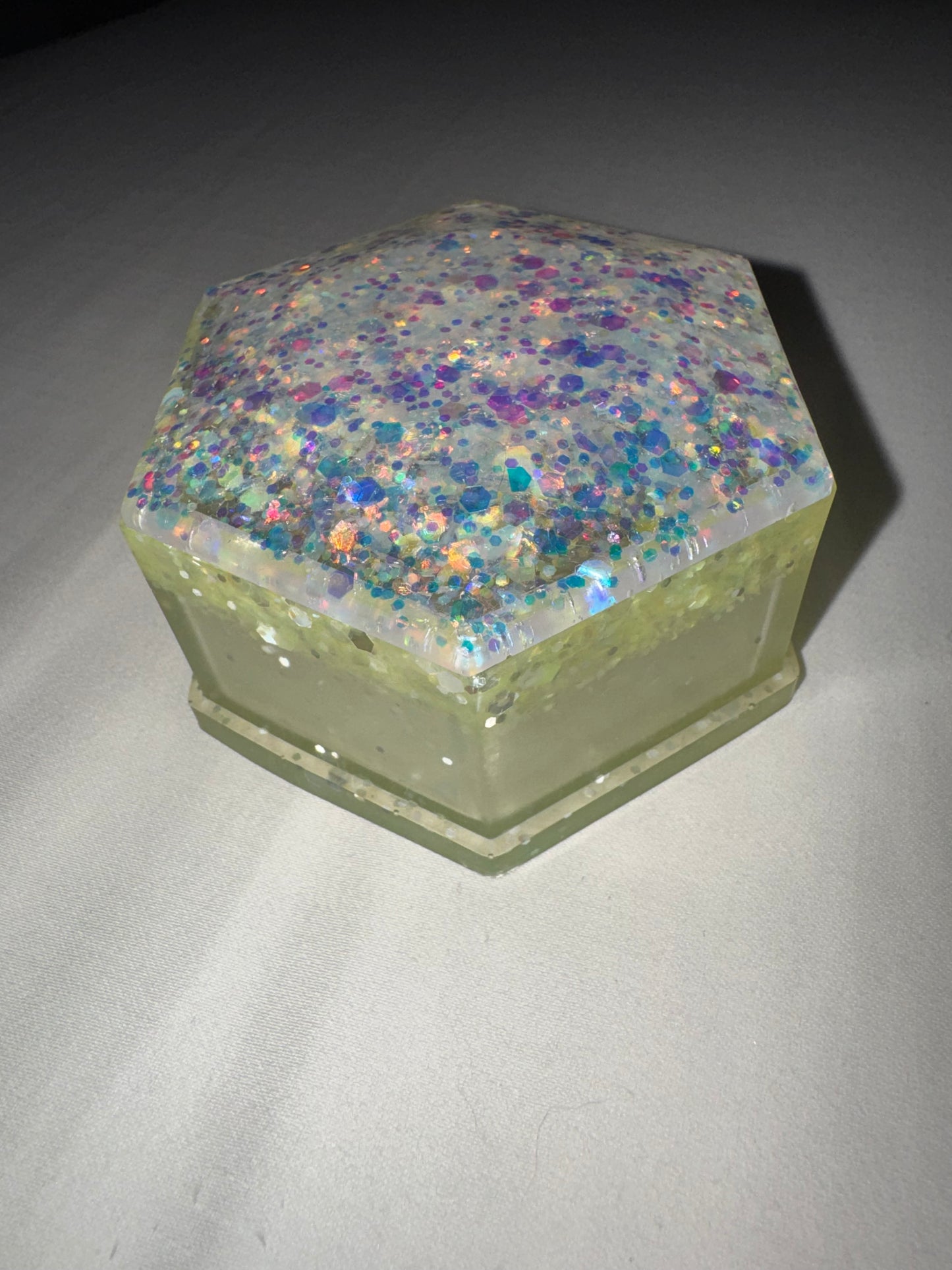 White and Yellow Trinket Box