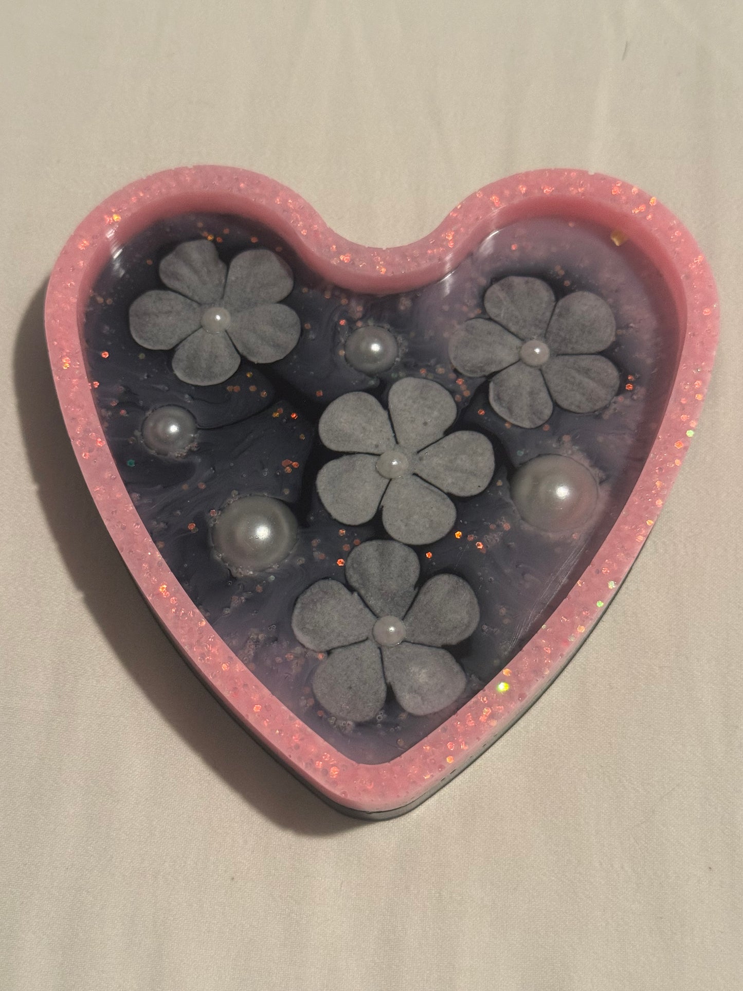 Pink and Black Heart Tray