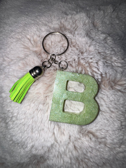 B Green Keychain