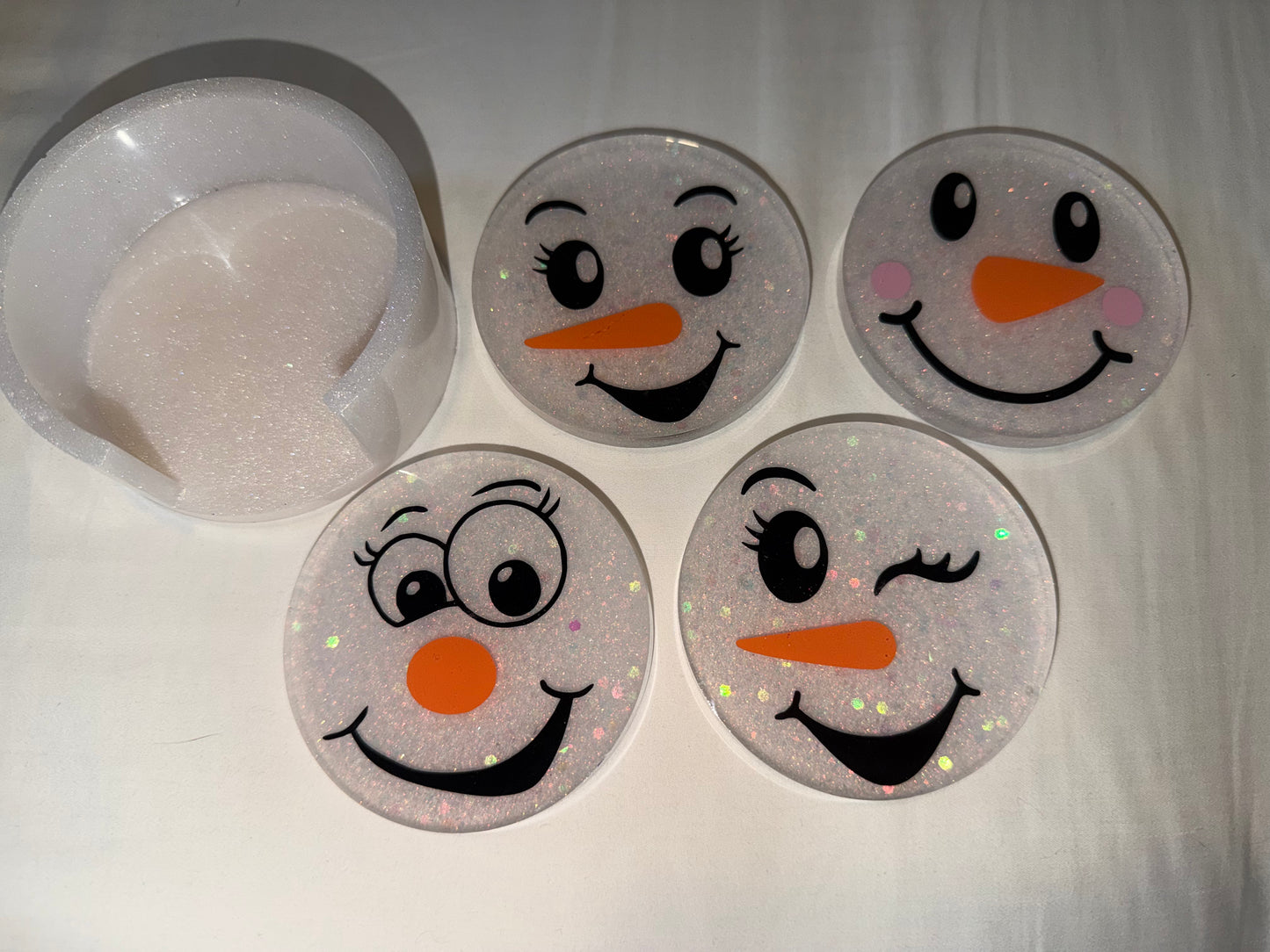 Snowmen Faces Coasters