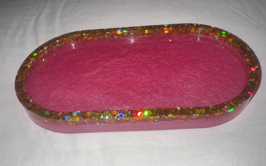 Pink and Gold Trinket Tray