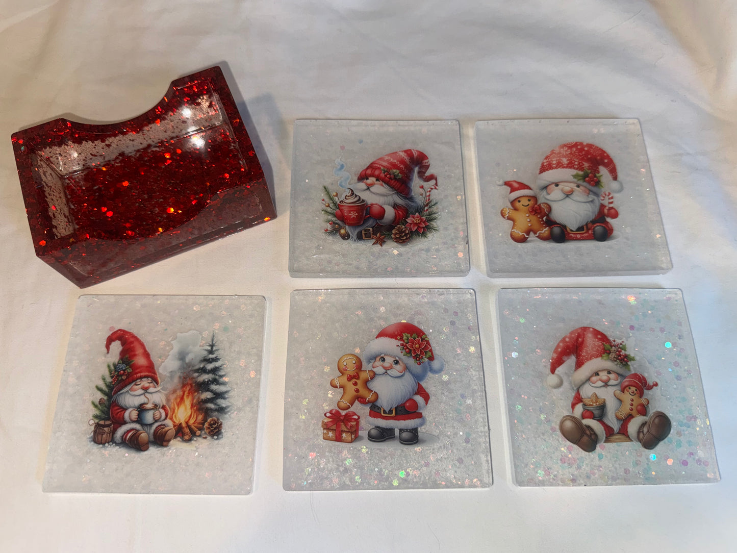 Santa Snowy Square Coasters
