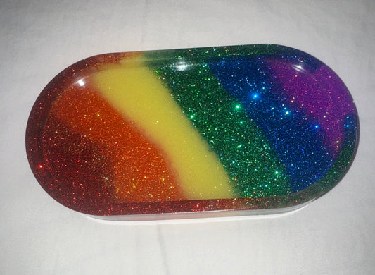 Rainbow Glitter Trinket Tray