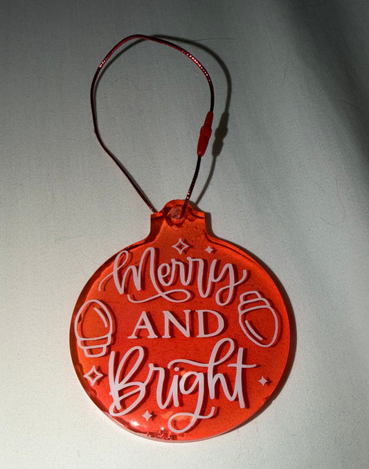 Red Merry and Bright Ornament