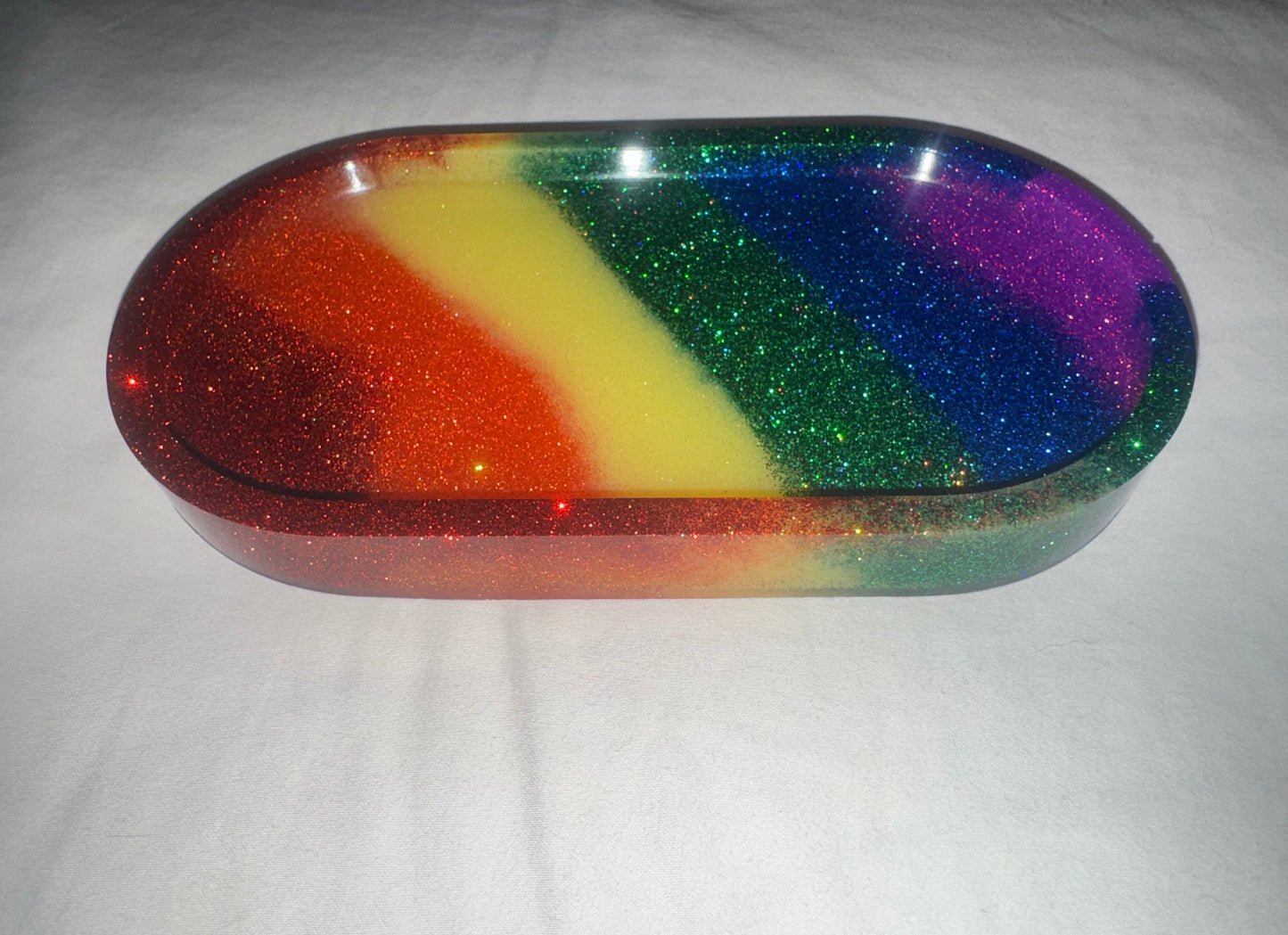 Rainbow Glitter Trinket Tray