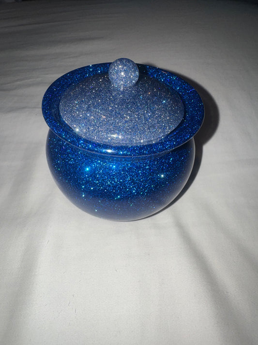 Blue Resin Storage Jar