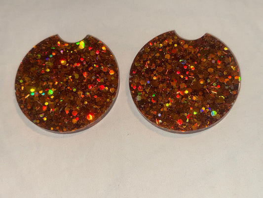 Orange Shimmer Car Coasters