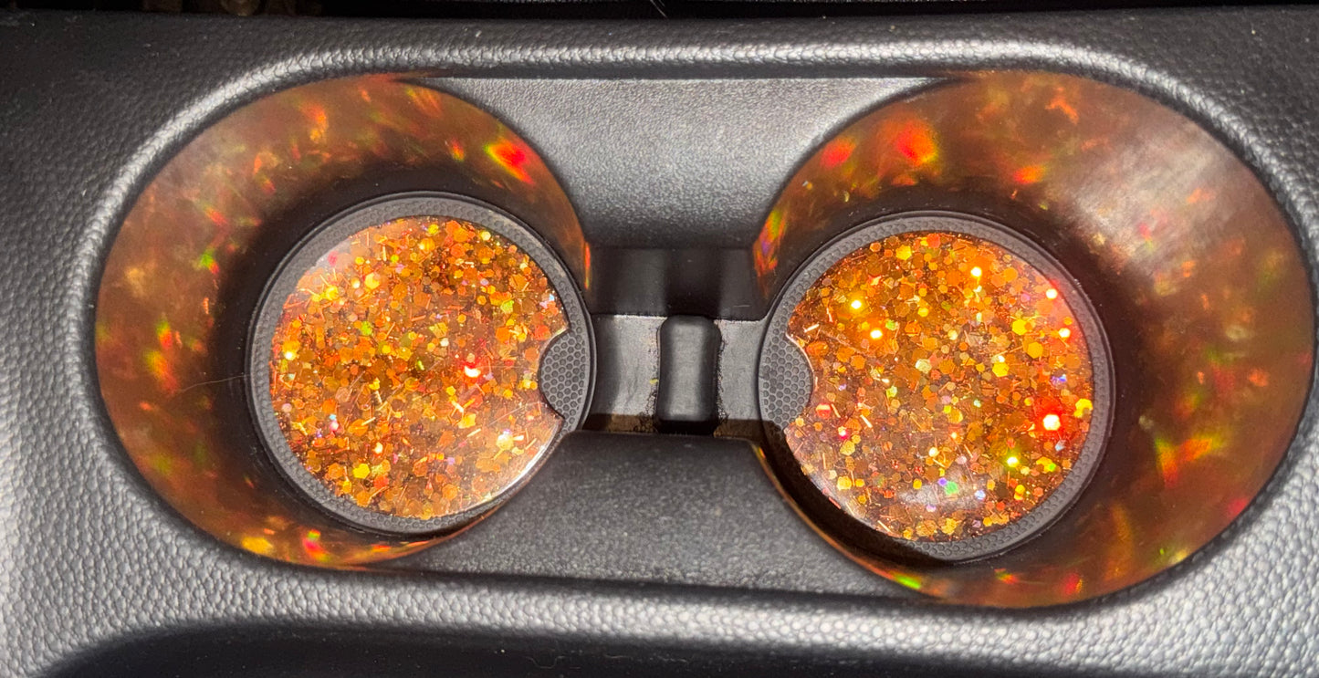Orange Shimmer Car Coasters