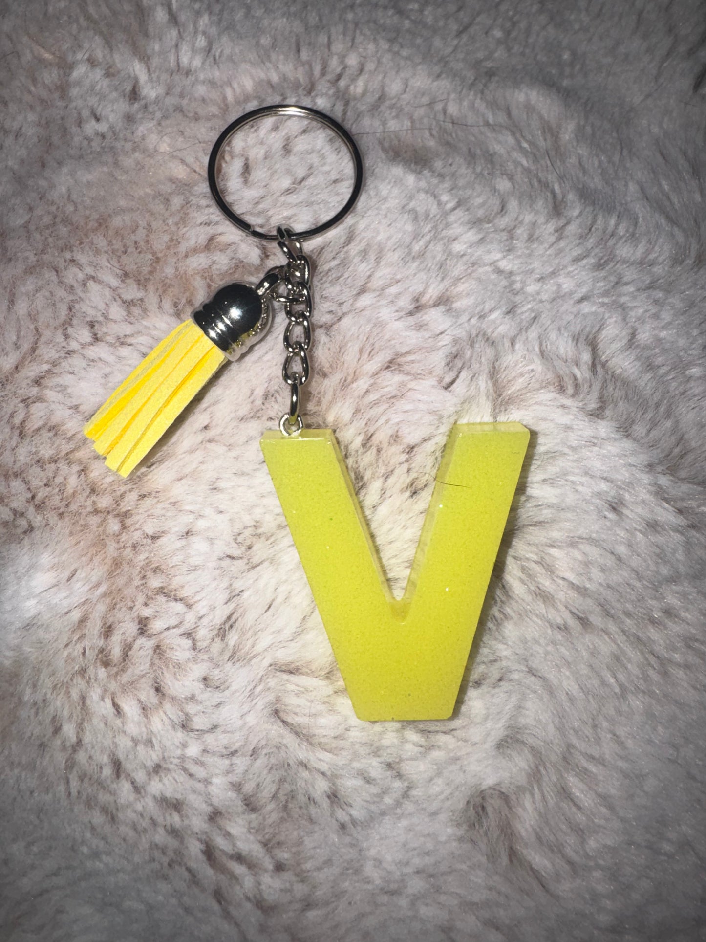 V Yellow Keychain