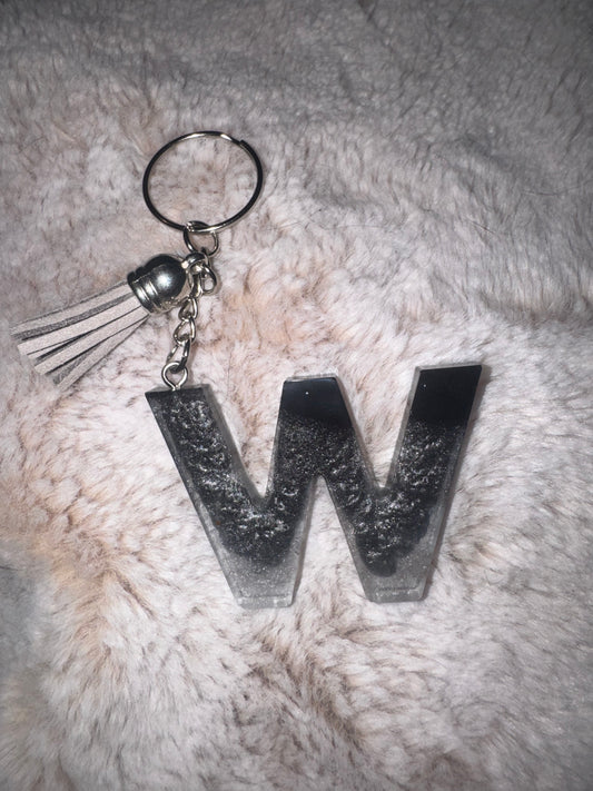 W Black and Gray Keychain
