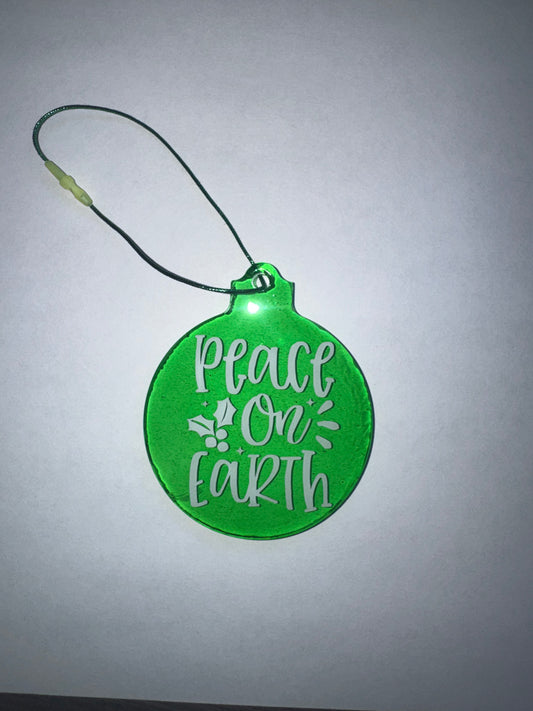 Peace on Earth Green Ornament