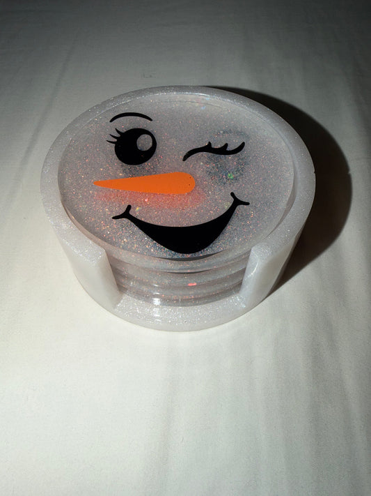 Snowmen Faces Coasters